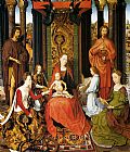 Hans Memling Wall Art - The Mystic Marriage Of St. Catherine Of Alexandria (central panel of the San Giovanni Polyptch)